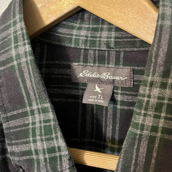 Eddie Bauer Set of 2 100% Cotton Flannels - Men’s Tall Large - Picture 7 of 12